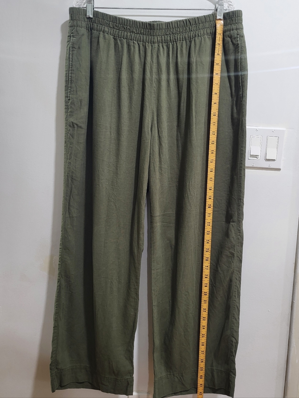 Old Navy Olive Green Wide Leg Pants XL High Rise Comfort Waistband